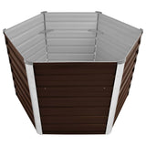 Vidaxl Planter zvedl 129x129x77 cm galvanizovanou ocelovou hnědou