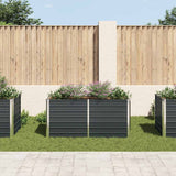 Vidaxl Planter surélevé 160x80x77 cm anthracite en acier galvanisé