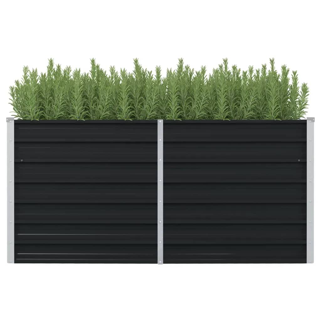 De Vidaxl Planter huet 160x80x77 cm galvaniséiert Stol Anthracit