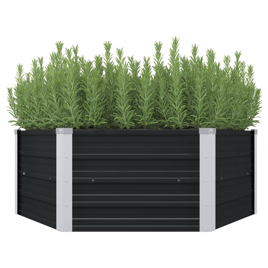 VidaXL Planter raised 129x129x45cm galvanized steel anthracite