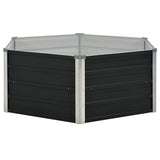 Vidaxl Planter surélevé 129x129x45cm anthracite en acier galvanisé