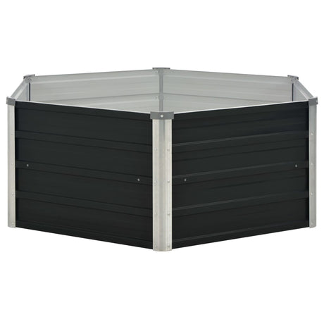 Vidaxl Planter surélevé 129x129x45cm anthracite en acier galvanisé