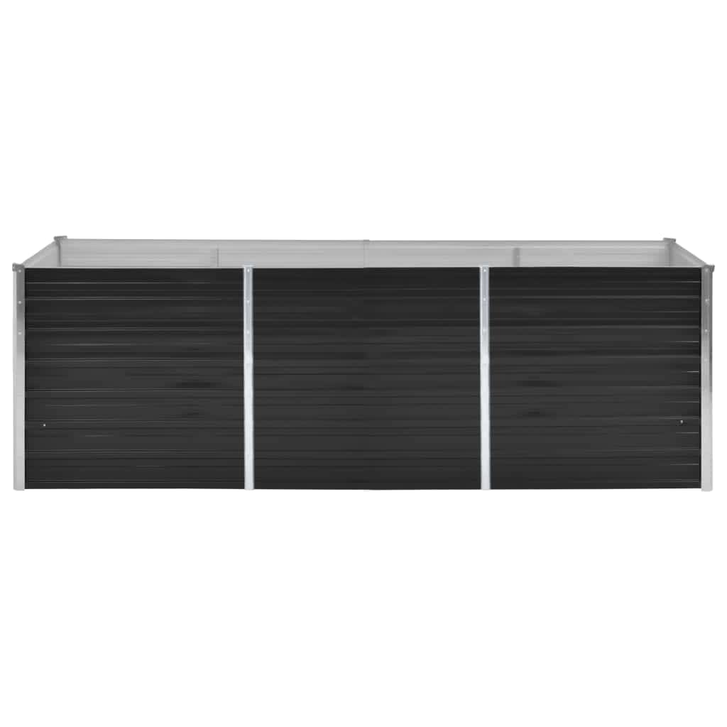 Vidaxl Planter je dvignil 240x80x77 cm pocinkani jekleni antracit