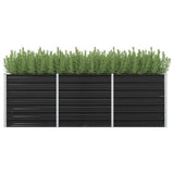 Vidaxl Planter surélevé 240x80x77 cm anthracite en acier galvanisé