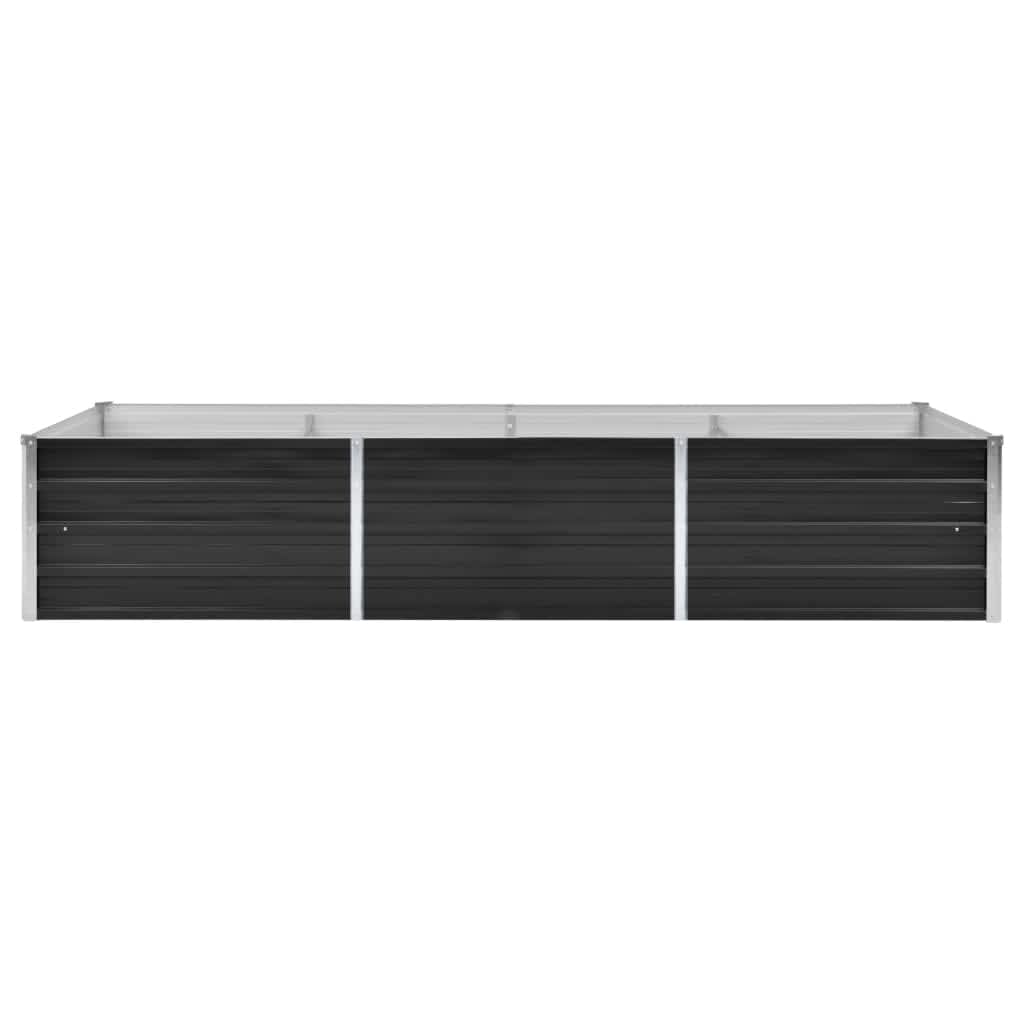 Vidaxl Planter höjde 240x80x45 cm galvaniserad stålantracit