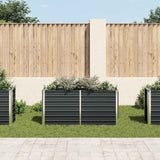 Vidaxl Planter surélevé 160x40x77 cm anthracite en acier galvanisé