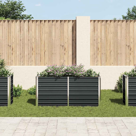 Vidaxl Planter surélevé 160x40x77 cm anthracite en acier galvanisé
