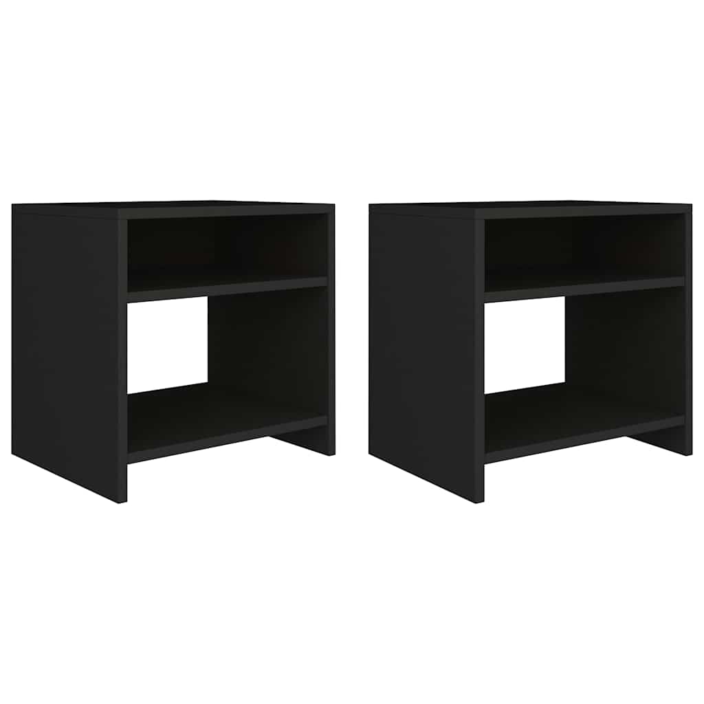 Vidaxl nachtkastjes 2 st 40x30x40 cm bewerkt hout zwart