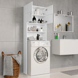 Vidaxl Washing Machine Cabinet 64x25.5x190 cm Bianco in legno elaborato