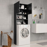 VidaXL washing machine cabinet 64x25.5x190 cm processed wood black