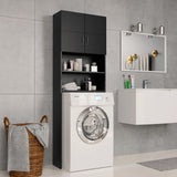 VidaXL washing machine cabinet 64x25.5x190 cm processed wood black