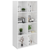 Vidaxl boekenkast dressoir 66x30x130 cm bewerkt hout hoogglans wit
