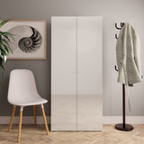 Vidaxl Cabinet da scarpe 80x35.5x180 cm Bianco lucido in legno trasformato