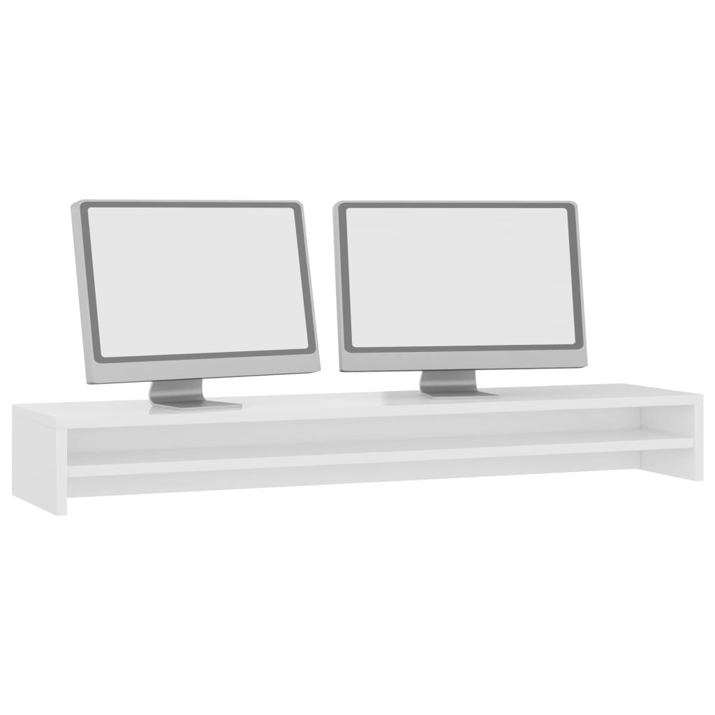 Vidaxl Monitor Standard 100x24x13 cm predelana lesna visoko sijajna bela