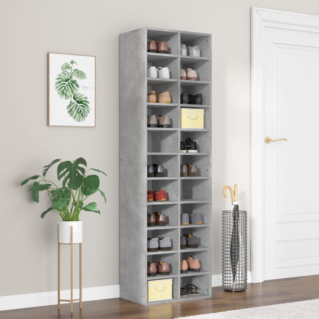 VidaXL shoe cabinet 54x34x183 cm processed wood concrete price