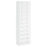 Armoire à chaussures Vidaxl 54x34x183 cm en panneau de panneau haut en blanc