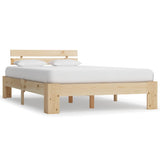 Vidaxl bedframe met hoofdbord massief grenenhout wit 140x200 cm