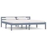 Vidaxl bedframe massief grenenhout grijs 160x200 cm