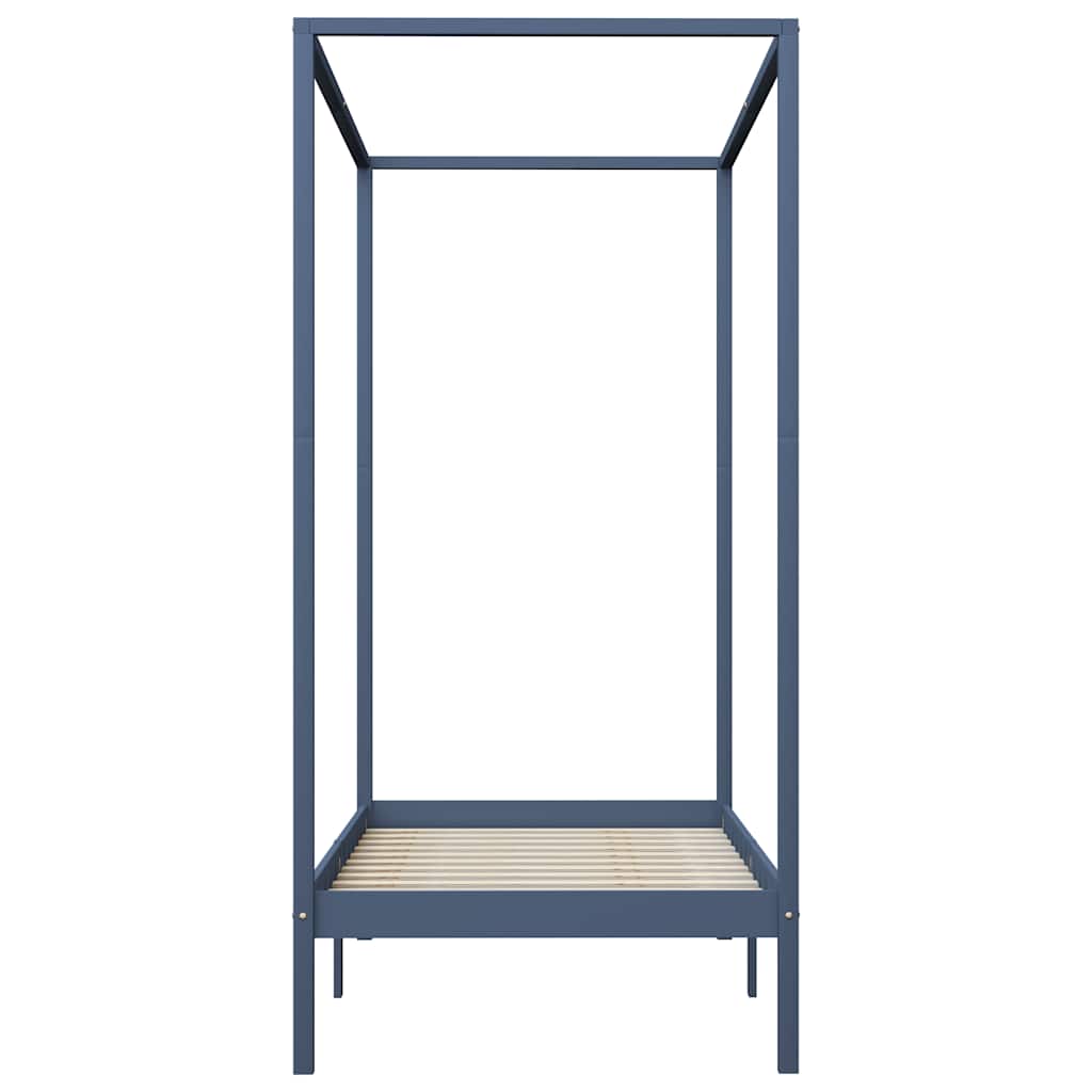Vidaxl hemelbedframe massief grenenhout grijs 90x200 cm