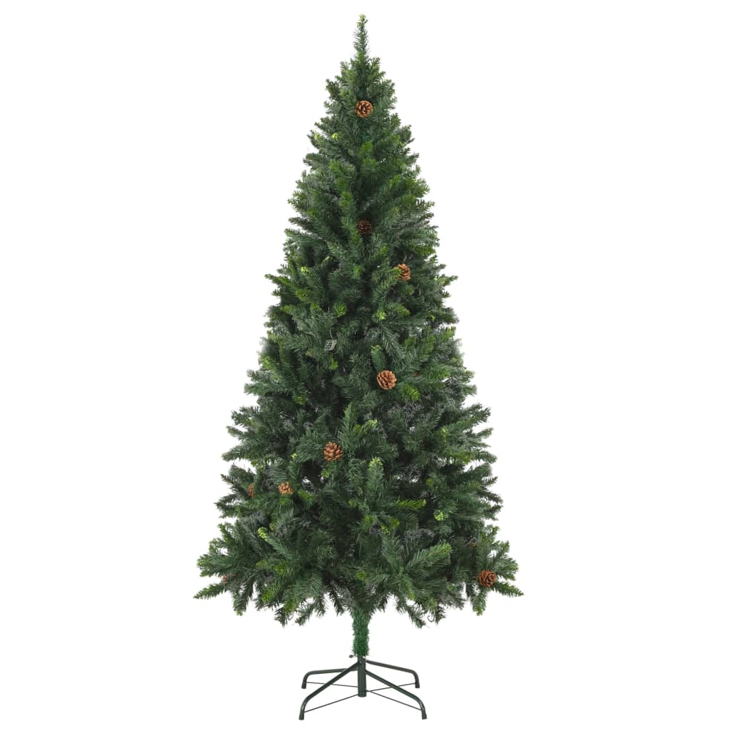 Vidaxl Kunstkerstboom med tallkottar 180 cm grön