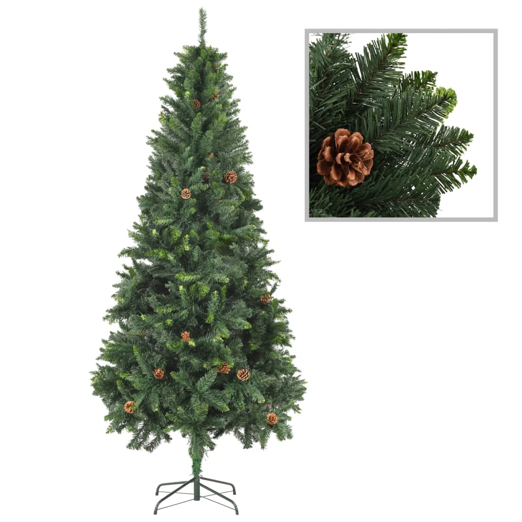 Vidaxl Kunstkerstboom con coni di pino 210 cm Verde