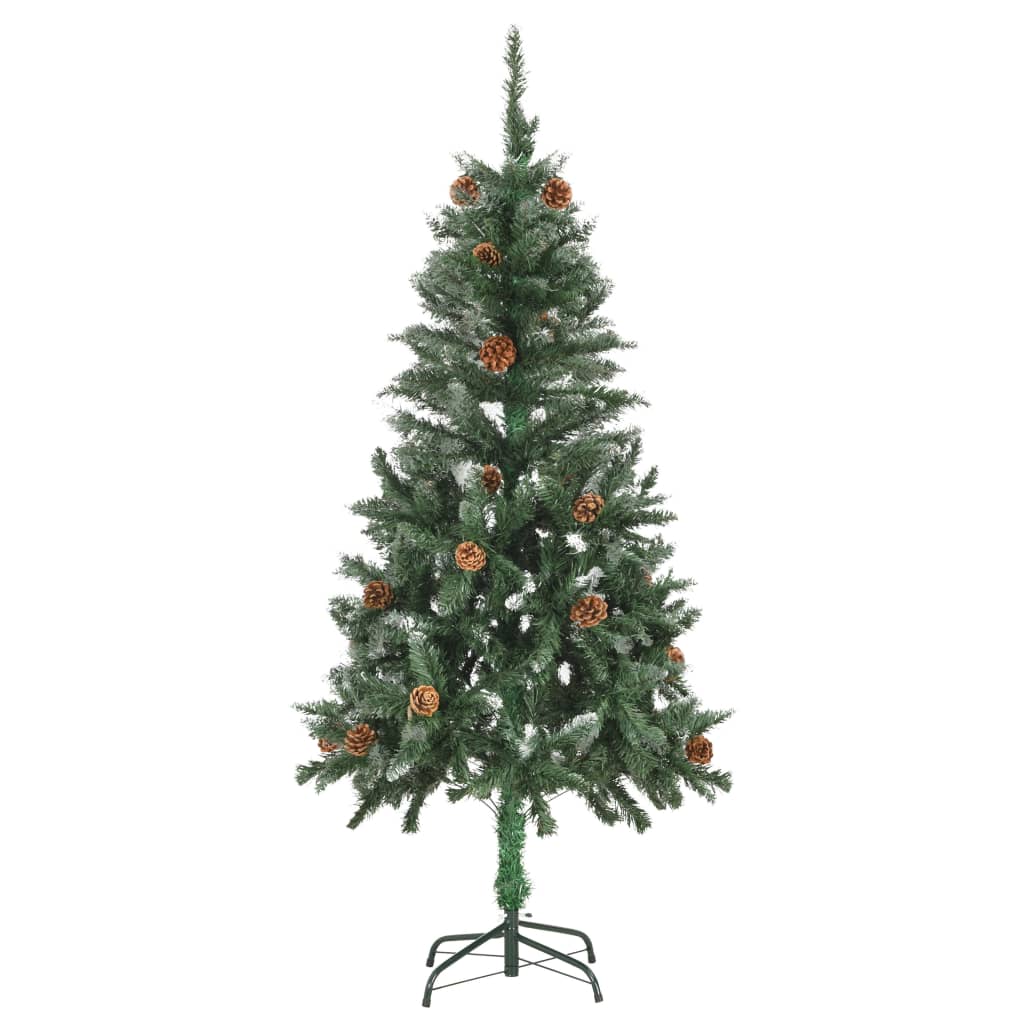 Vidaxl Kunstkerstboom z borovimi stožci in belimi bleščicami 150 cm