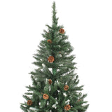 Vidaxl Kunstkerstboom con coni di pino e glitter bianchi 150 cm