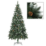 Vidaxl Kunstkerstboom con coni di pino e glitter bianchi 210 cm