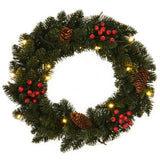 Vidaxl Couronnes de Noël 2 ST avec décoration 45 cm vert