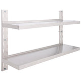 Vidaxl zwevend schap 2-laags 120x30 cm roestvrij staal