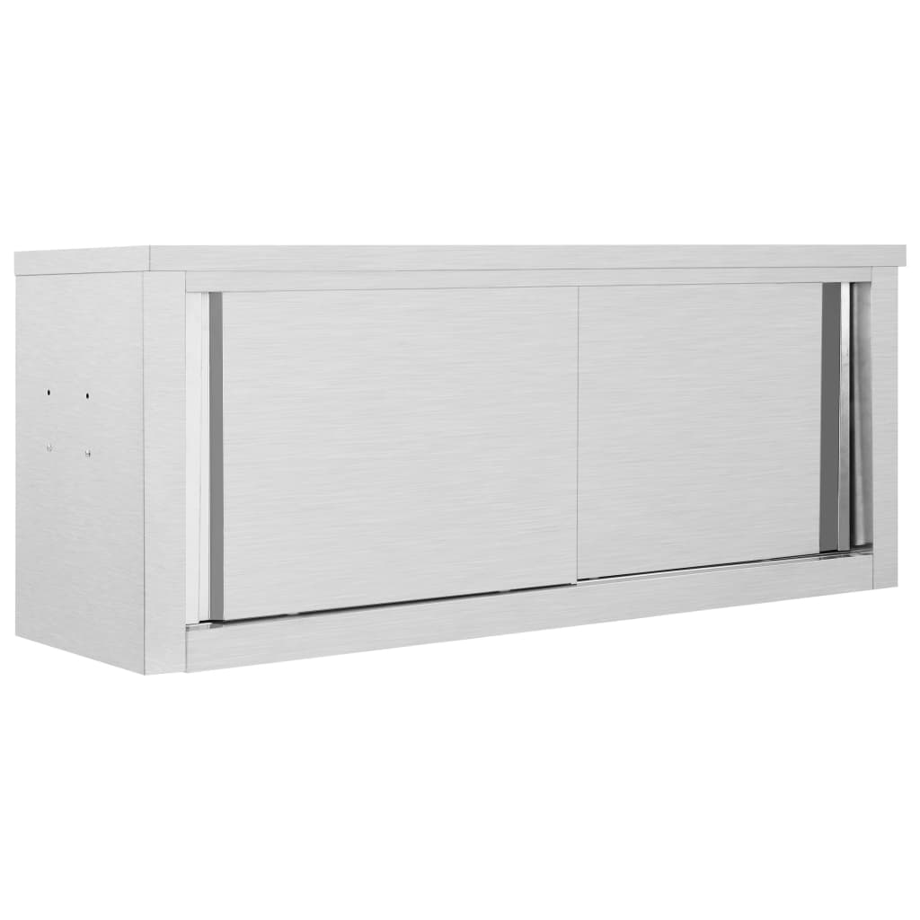 Vidaxl kitchen wall cupboard with sliding doors 120x40x50 cm stainless steel