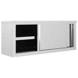 Armario de pared de cocina Vidaxl con puertas correderas de acero inoxidable de 120x40x50 cm