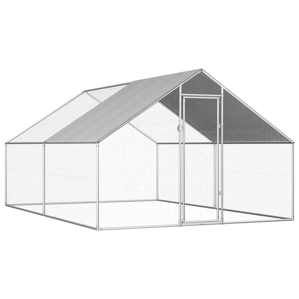 Vidaxl Chicken Coop 2.75x4x1.92 m Acciaio zincato