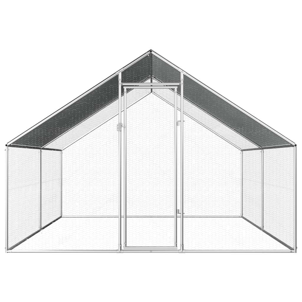 Vidaxl Chicken Coop 2.75x4x1.92 M Galvaniseret stål