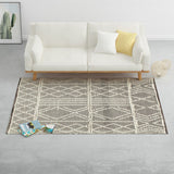 VidaXL rug Hand woven 120x170 cm wool black and white