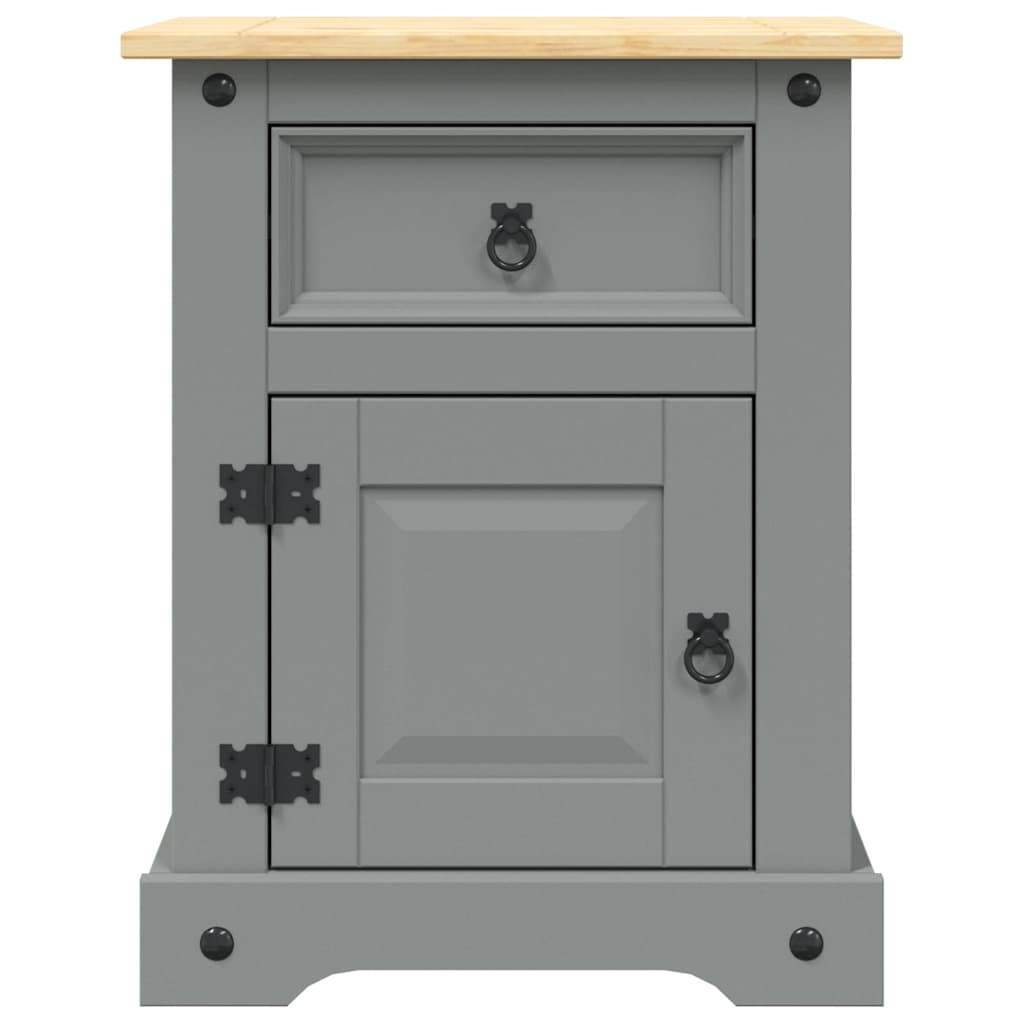 Vidaxl nachtkastje 53x39x67 cm mexicaans grenenhout corona-stijl grijs