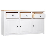 Vidaxl dressoir panama range 135x40x80 cm massief grenenhout wit