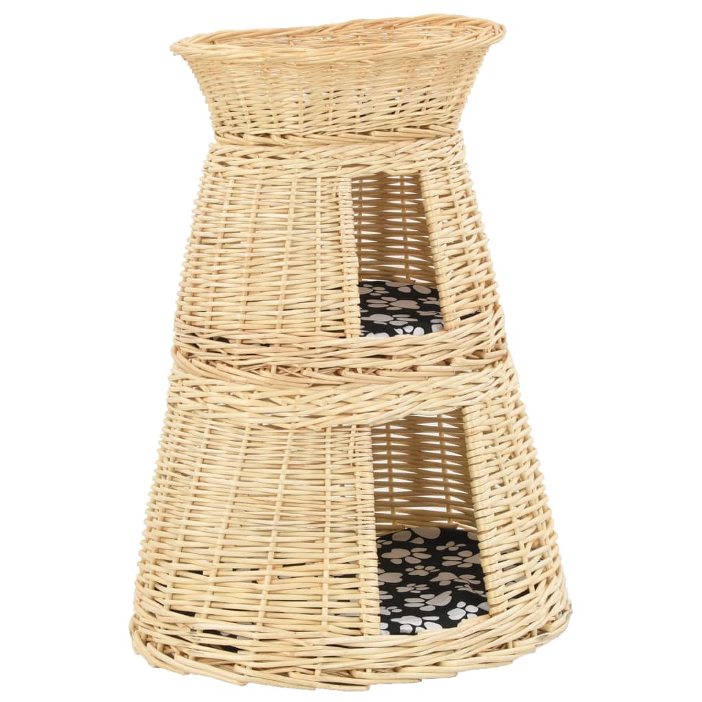 Vidaxl 3-piece cat basket set with pillows 47x34x60cm of course willows