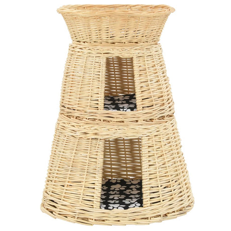 Vidaxx ensemble panier pour chat 3 pièces avec coussins 47x34x60cm saule naturel