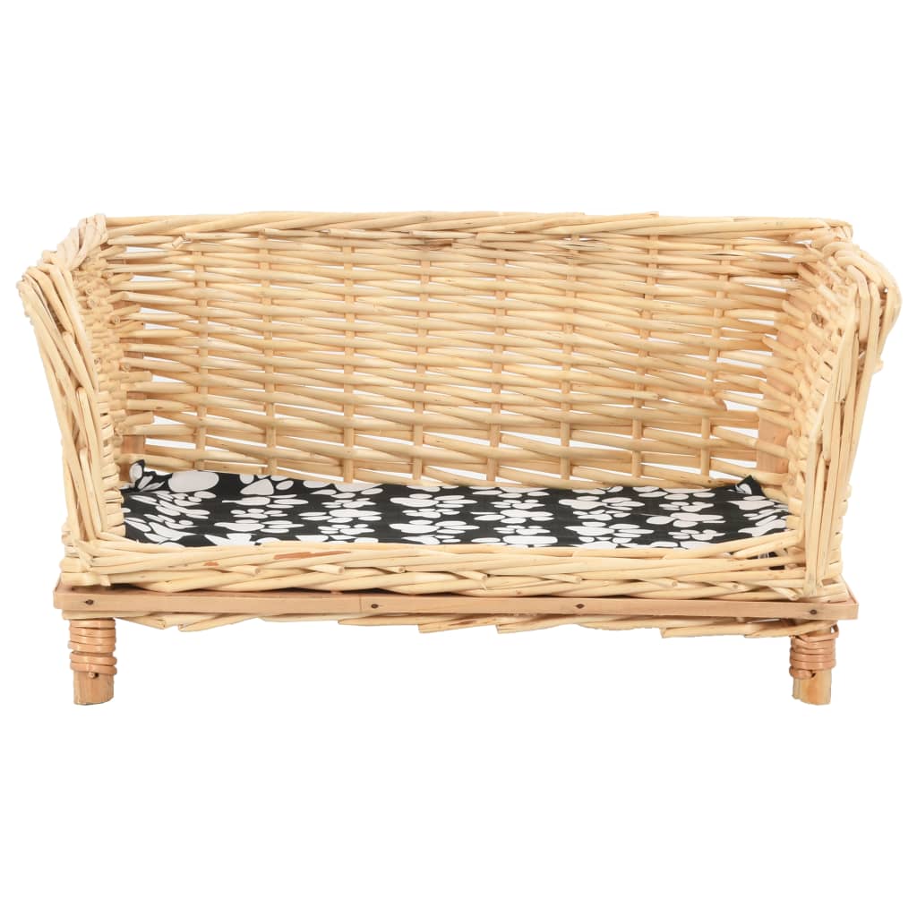 Vidaxl Hundekorb mit Kissen 50x33x30 cm Natural Willow