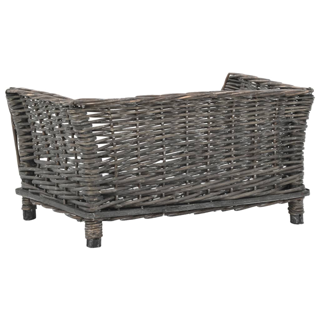 Vidaxl dog basket with pillow 50x33x30 cm natural willows gray