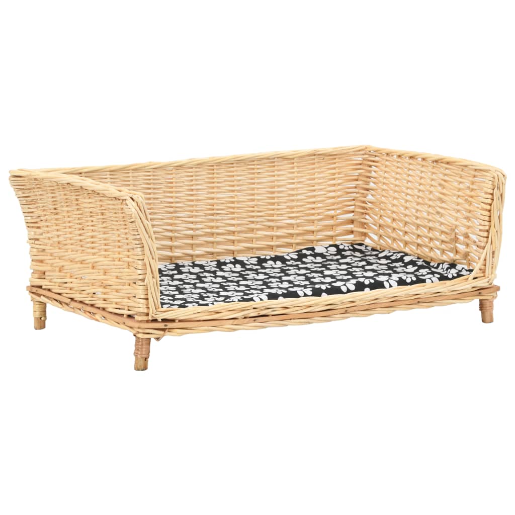 Vidaxl Hundekorb mit Kissen 90x54x35 cm Natural Willows