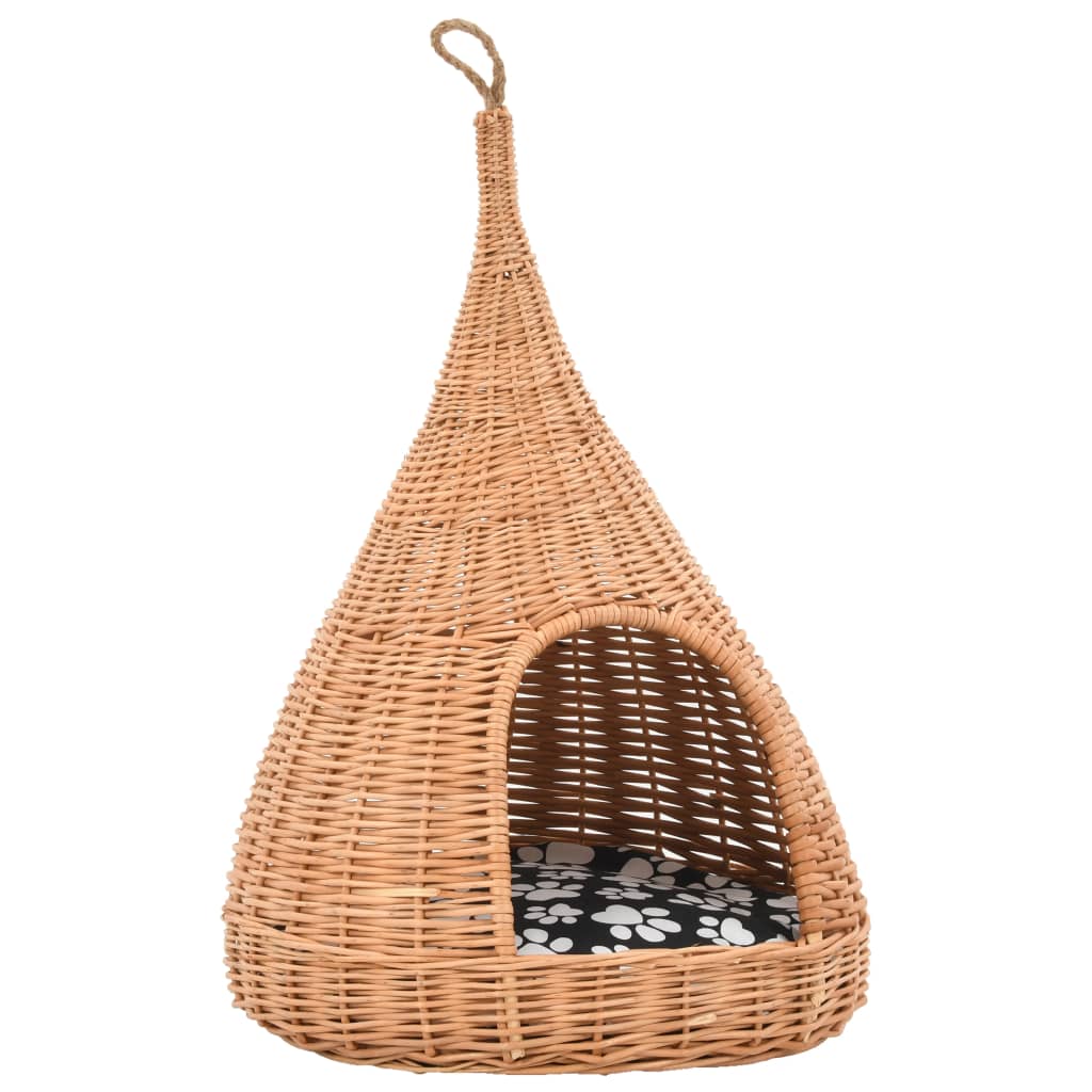 Vidaxl kattenhuis avec oreiller tipi 40x60 cm saules naturels