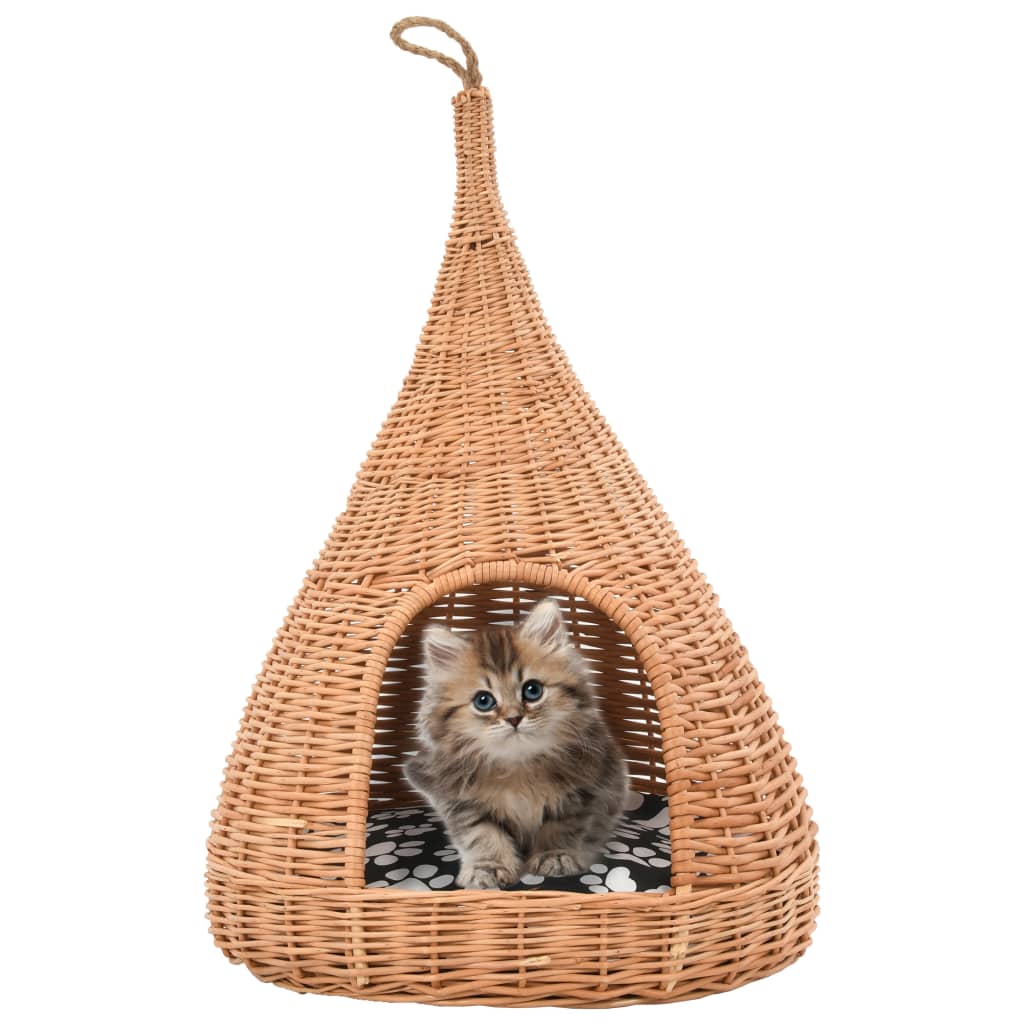 Vidaxl kattenhuis mat Këssen tippi 40x60 cm natierlech Willows