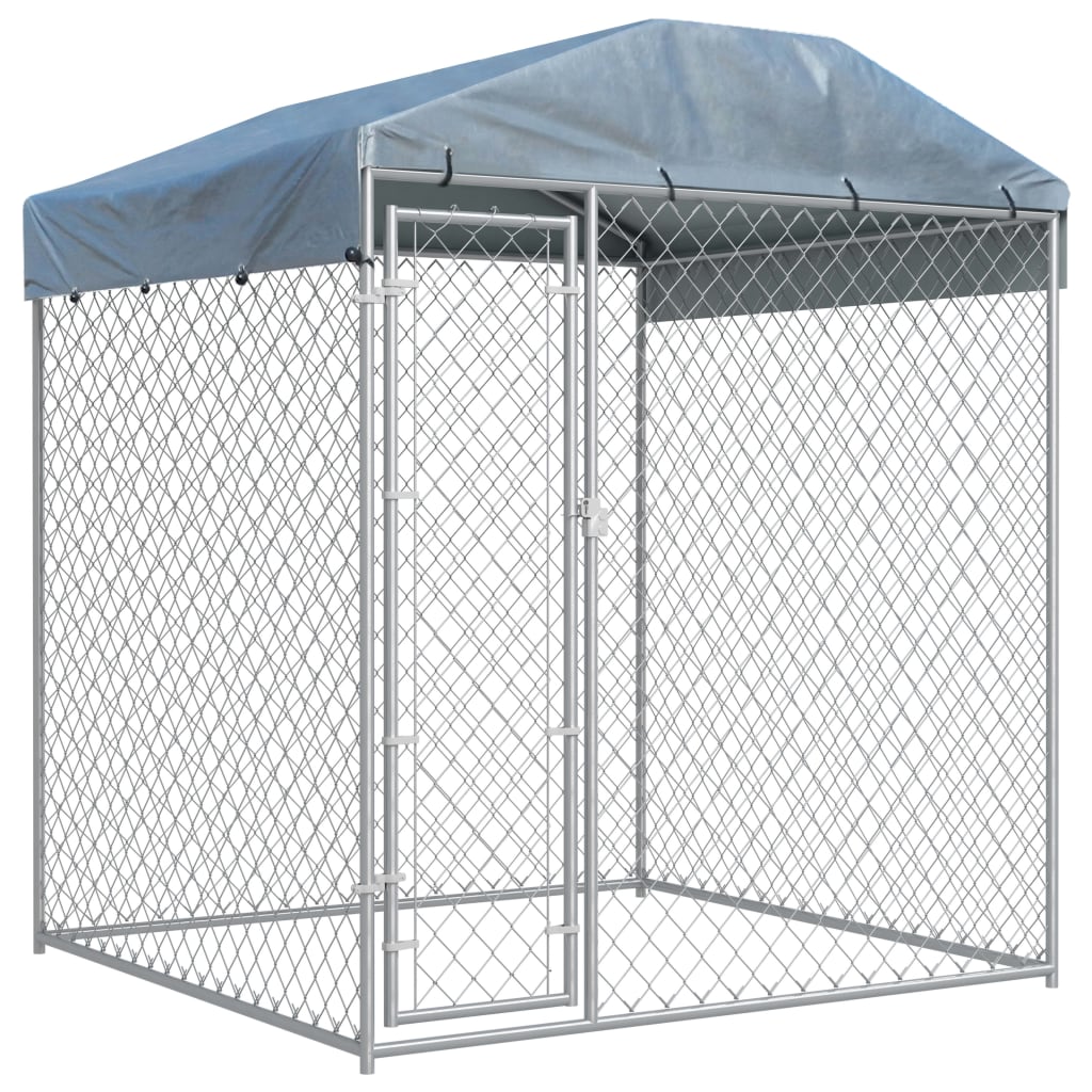 VidaXL Hondenkennel voor buiten met dak 193x193x225 cm