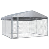 Vidaxl Chienne Kennel pour l'extérieur avec toit 382x382x225 cm