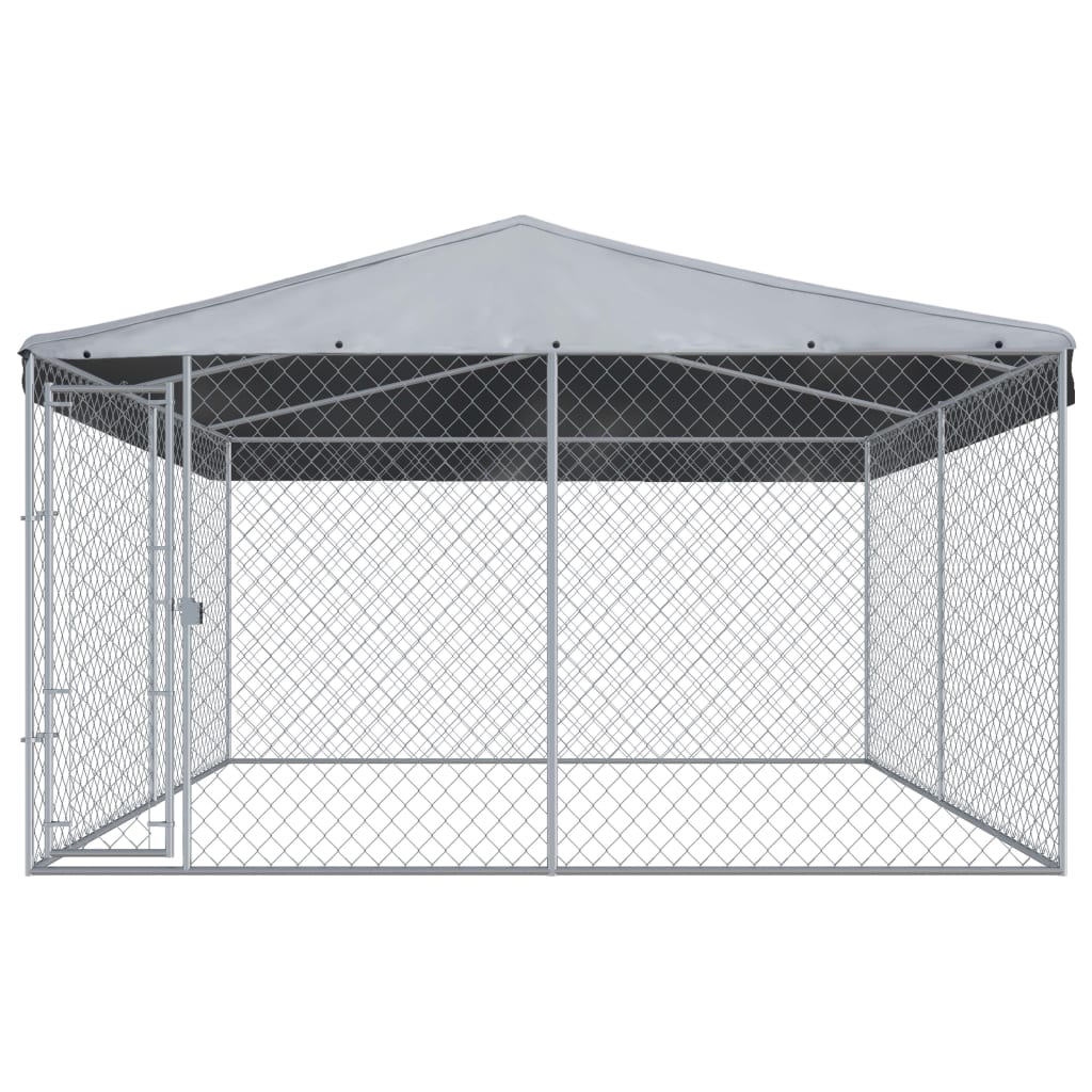 Vidaxl Chienne Kennel pour l'extérieur avec toit 382x382x225 cm