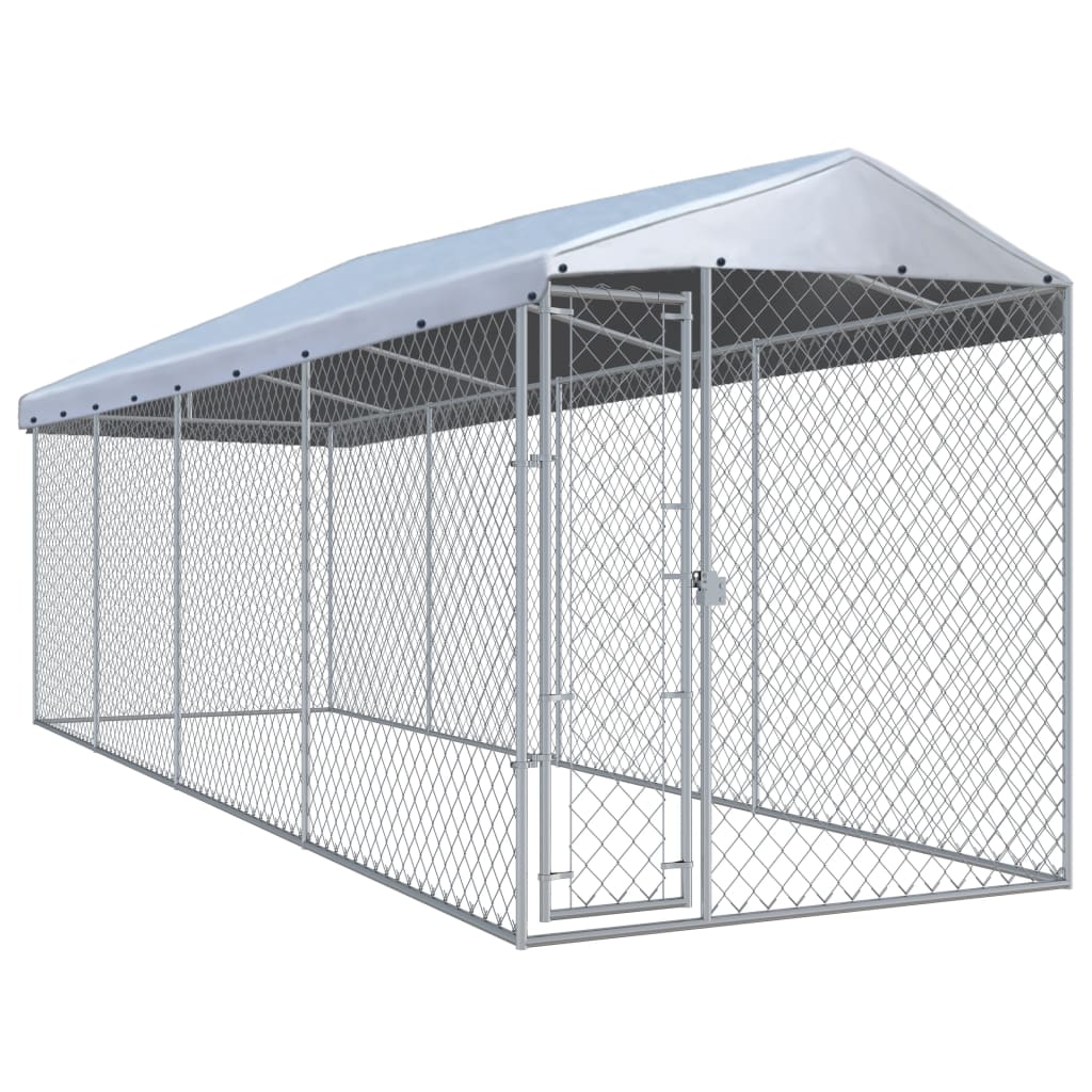 Vidaxl Chienne de chien pour l'extérieur avec toit 760x190x225 M