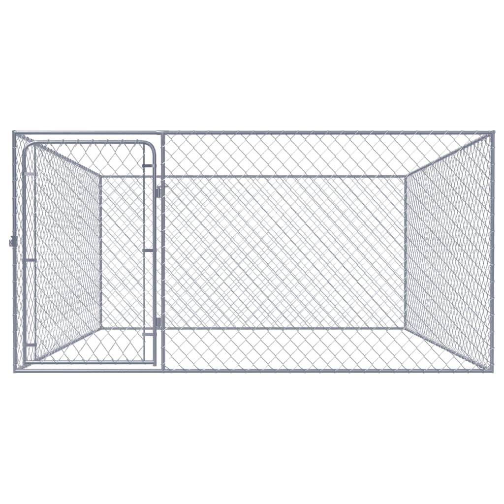 Kennel psa vidaxl na zewnątrz stali ocynkowanej 2x2x1 m