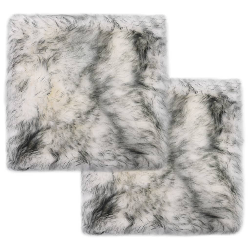 Vidaxl Chair cushions 2 st 40x40 cm sheepskin mixed dark gray